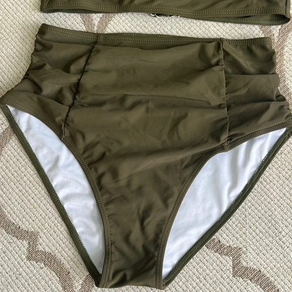 Tempt Me Two Piece High Waisted Push Up Halter Tummy Control Bikini set - Picture 6 of 17